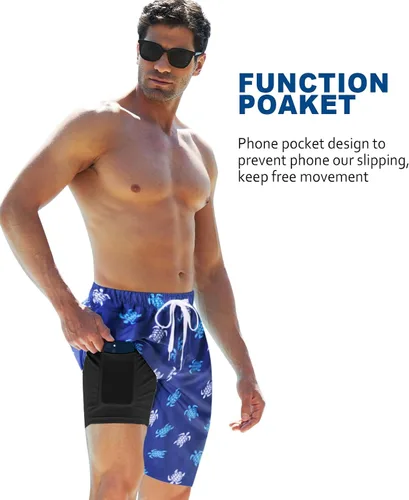 Vista 68 de UNICOMIDEA Bañador para hombre con forro de compresión de 9 pulgadas de largo