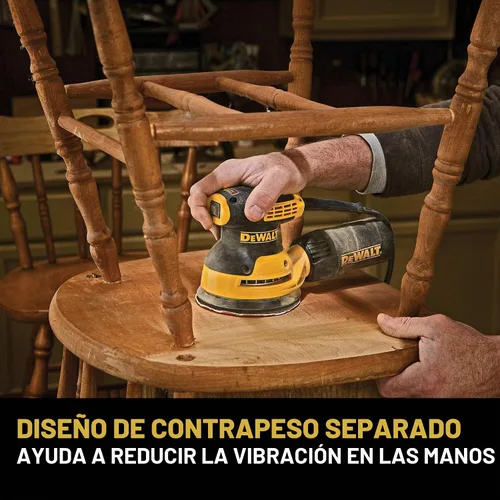 Vista 4 de DEWALT Lijadora orbital, herramienta lijadora de palma de 5 pulgadas, 12,000 OPM (DWE6421)