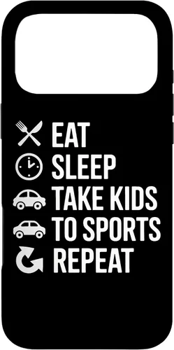 Vista 22 de Eat Sleep Take Kids to Sports Repeat Sports Parent Life Case for iPhone 17