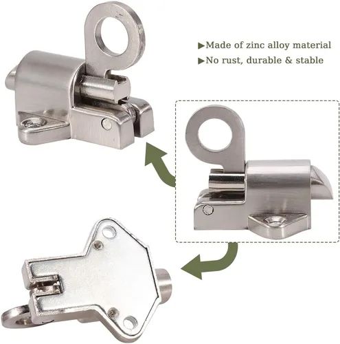 Vista 4 de Watris Veiyi Pestillo con resorte, cierre automático de perno de carga de resorte, anillo de tracción de cierre automático