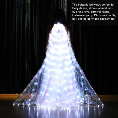 Vista 4 de Ragyzity Alas LED Isis iluminan alas que brillan para danza del vientre, alas de mariposa LED para Halloween Navidad