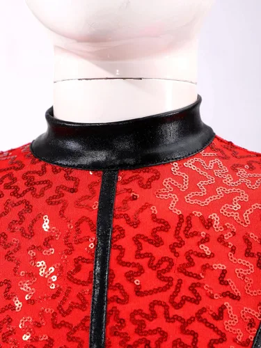Vista 5 de vastwit Disfraz de piloto de carreras de lentejuelas brillantes para niños y niñas, vestido tutú con cuello falso
