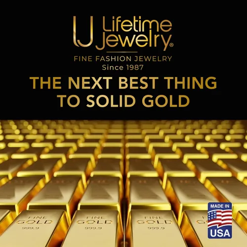 Vista 7 de LIFETIME JEWELRY Pulsera Riccio Bar chapada en oro real de 24 quilates para mujeres y hombres (0.394 in y 0.512 in)