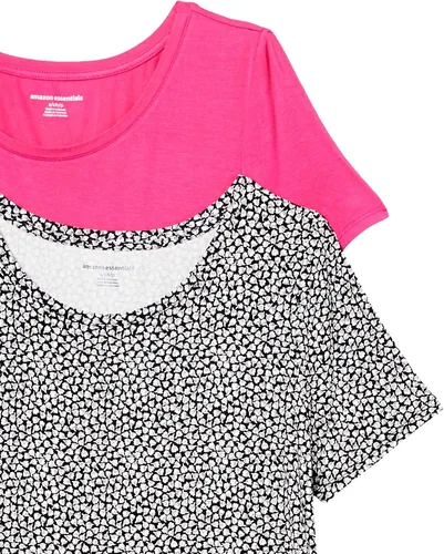 Vista 6 de Tienda Essentials Camiseta estilo túnica de manga corta para mujer, paquete de 2