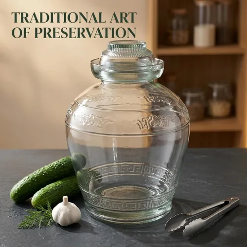 Vista 8 de Tarro de fermentación de vidrio de 1.5L/2.5L/4.5L/7.5L/10L, tarro de pepinillo sellado de gran capacidad (E 10L/362oz)