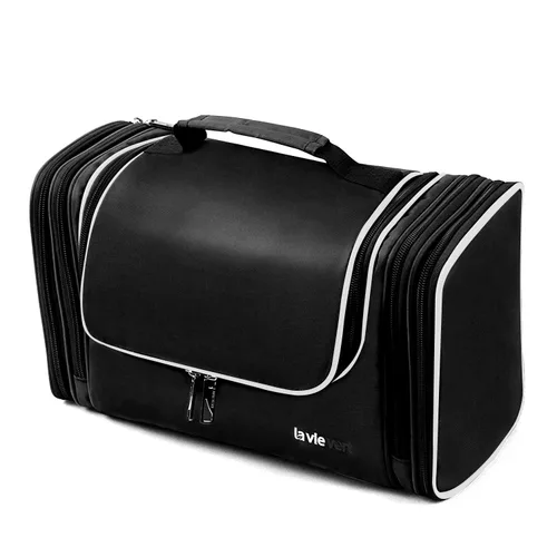 Vista 2 de Bolso Lavievert para artículos de tocador, gran capacidad, Negro