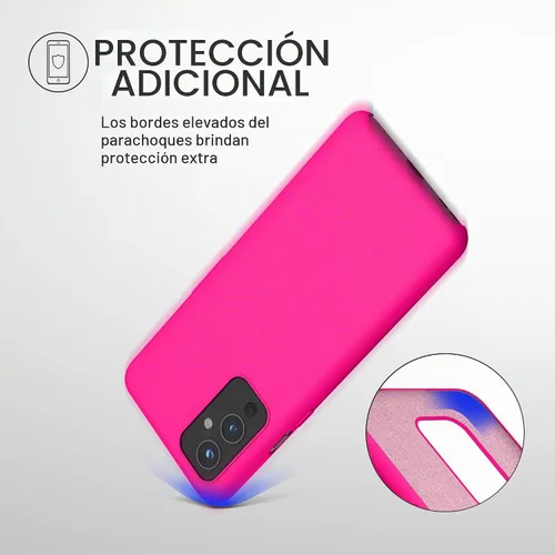 Vista 5 de kwmobile Funda compatible con OnePlus 9 (versión EU/NA) - Funda de silicona TPU con acabado suave - Rosa neón