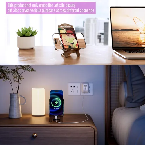 Vista 3 de Bonito y artístico soporte para teléfono celular para escritorio, soporte multifuncional para teléfonos, iPads, interruptor, Kindle y consolas