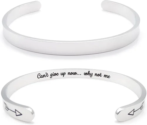 Vista 319 de Pulseras inspiradoras para mujer, joyería de acero inoxidable, con refranes, pulsera motivacional con mensaje oculto, pulseras grabadas para mejor