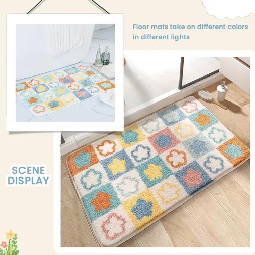 Vista 7 de Alfombra de baño extra absorbente, antideslizante, de felpa gruesa, lavable a máquina, para dormitorio, bañera y sala de estar