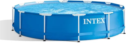 Vista 9 de Intex Cubierta redonda de 12 pies por 30 pulgadas para piscina sobre el suelo y Intex de 12 pies, PVC, con capacidad para 6 personas, color gris