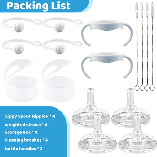 Vista 8 de Kit de conversión de vasos para biberones naturales Philips Avent, kit de transición para niños pequeños con 4 pezones suaves, 2 asas de botella y 4