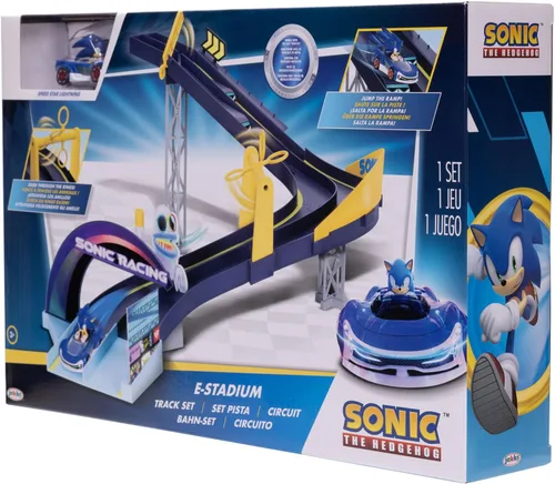 Vista 7 de Sonic The Hedgehog E-Stadium Track Set con vehículo fundido a presión 1:64