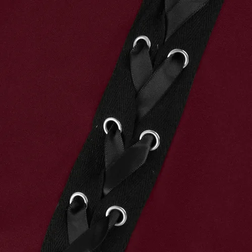 Vista 7 de Vestido punk gótico para mujer, con hombros descubiertos, manga de mariposa, vestido de Halloween, vestido de fiesta de cosplay de Navidad