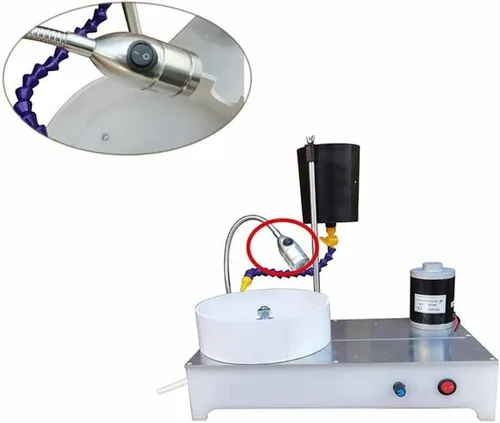 Vista 3 de Máquina facetadora de pulido de piedras preciosas Máquina pulidora de gemas facetadas Pulidora de joyas Máquina lapidaria Amoladora plana 2800RPM
