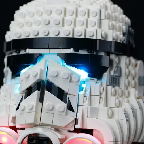 Vista 4 de BRIKSMAX - Kit de iluminación LED para casco Stormtrooper, compatible con el modelo de bloques de construcción Lego 75276, no incluye el juego