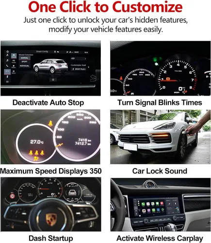 Vista 3 de Escáner OBD2 para Porsche, Benz, Ford, VW, Audi, Bluetooth OBD2 herramienta de diagnóstico para iOS y Android, verifica la luz del motor, lee