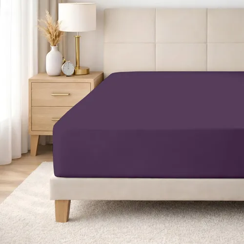 Vista 19 de SGI bedding 100% Egyptian Cotton 600 TC Twin Size Fitted Sheet Only Soft, Smooth Sateen Weave 15" inch Deep Pocket Fitted Bed Sheet - White
