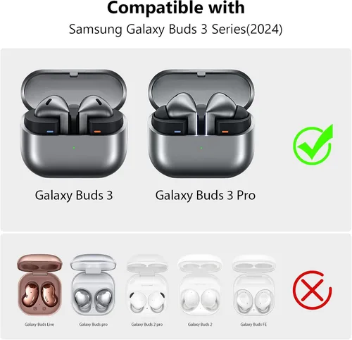 Vista 2 de KOREDA Compatible con Samsung Galaxy Buds 3 Case y Galaxy Buds 3 FE y Galaxy Buds 3 Pro Case con Kit de Limpieza, Funda Protectora Rígida de TPU