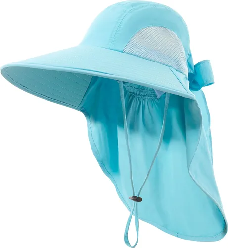 Vista 14 de Sombrero de mujer con protección UV, plegable, impermeable, de ala ancha, tipo cubo, con solapa para el cuello para verano, playa, pesca, senderismo