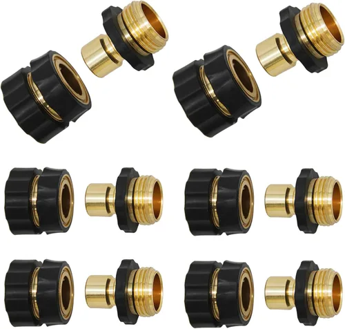 Vista 8 de Lifynste Accesorios de conector rápido para manguera de jardín de 3/4 pulgadas, fácil conexión, juego macho y hembra, (2)