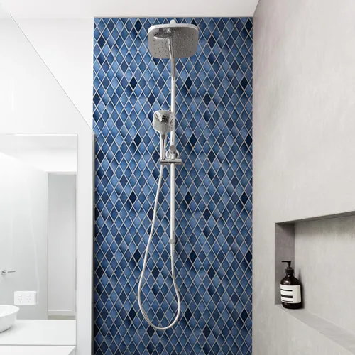 Vista 5 de Merola Tile Hudson Kite Glacier - Azulejo de porcelana para suelo y pared (10-1/8 x 11-3/4 pulgadas)