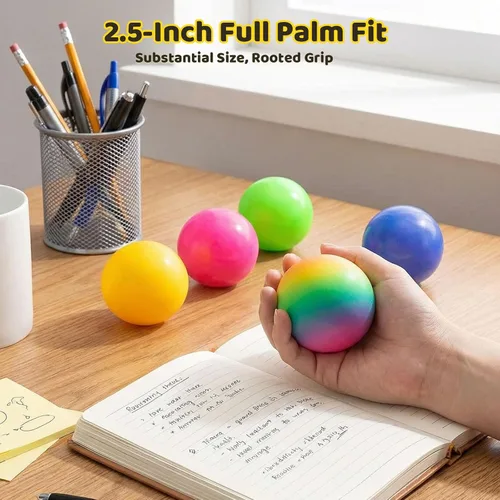 Vista 3 de LovesTown 5 piezas de bolas de estrés para adultos, juguetes de apretar para niños, bolas sensoriales de juguetes de alivio del estrés, regalos