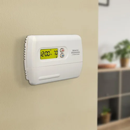 Vista 7 de Emerson Termostato digital programable con bomba de calor 1F82-261, 5-2 días, color blanco
