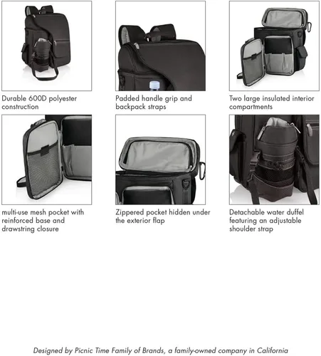 Vista 5 de NCAA Virginia Cavaliers Turismo Mochila hielera con portador de botella de agua - Mochila enfriadora suave - Bolsa enfriadora de viaje