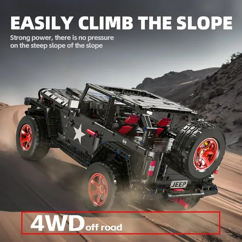 Vista 10 de RC Off-Road SUV Wrangler Black Warrior Building Kits, 1/8 Scale Truck Car