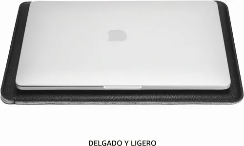 Vista 4 de Comfyable Funda para laptop de 13 pulgadas, compatible con MacBook Air M4 2025-2018 y MacBook Pro M2 2022 M1 2020-2016, funda de piel sintética Negro
