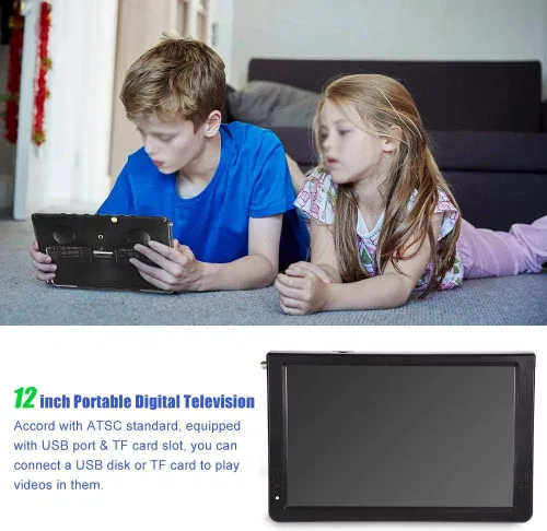Vista 3 de Pomya 12 pulgadas Digital Televisión ATSC TV portátil 1080P HD HDMI reproductor de vídeo para el coche casero (EE.UU.)