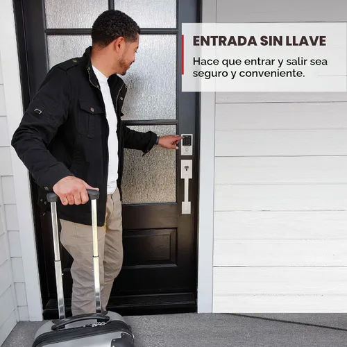 Vista 3 de Kwikset SmartCode 270 Cerradura de puerta con cerradura de perno de entrada sin llave electrónica con panel táctil con bloqueo automático, códigos