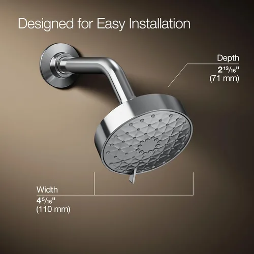 Vista 3 de Kohler 72419-H-CP Awaken® G110 Cabezal de ducha de tres funciones, 1,5 gpm, cromo pulido