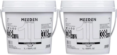 Vista 17 de MEEDEN Juego de pintura acrílica: 1L/33.8 oz x 12 colores pinturas acrílicas grandes a granel - Pinturas artísticas brillantes de cuerpo pesado