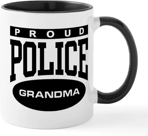 Vista 49 de CafePress Taza de café de cerámica de 11 oz (11.0 fl oz) de Police Mom
