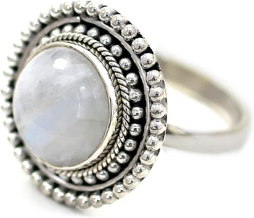Vista 5 de NOVICA Rainbow Moonstone - Anillo de cóctel de plata de ley 925 con diseño de arcoíris