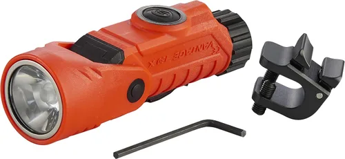 Vista 3 de Streamlight 88901 Vantage 180 X linterna para montar en casco y de ángulo recto para bomberos con soporte para casco, naranja