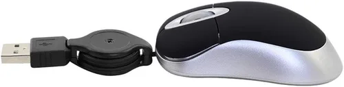 Vista 4 de SHARE SUNSHINE Mini ratón óptico de viaje pequeño portátil con cable USB con cable USB retráctil para PC, laptop, computadora, escritorio, oficina