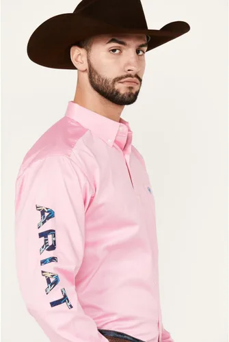 Vista 35 de Ariat Camisa de sarga con logotipo del equipo para hombre