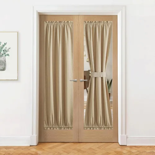 Vista 97 de NICETOWN Cortinas de Lino para Puerta Lateral - Cortinas Opacas con Aislamiento Térmico para Puerta Delantera Francesa para Sombra Pequeña