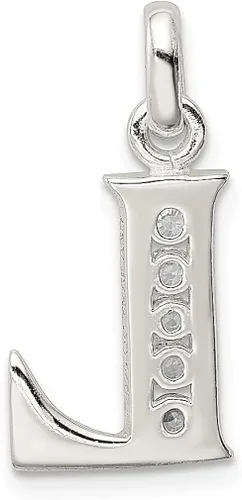 Vista 3 de Collar con dije de plata de ley 925 circonita cúbica blanca letra L monograma nombre inicial joyería fina para mujer regalos para ella Plata