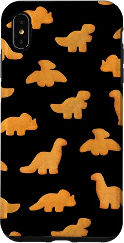 Vista 11 de iPhone 16 Dinos - Patrón de pepitas de pollo Divertida funda negra de dinosaurio realista