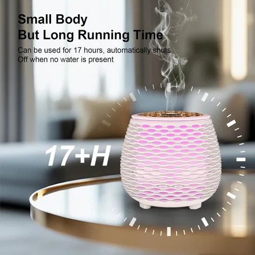 Vista 5 de Paquete de 2 difusores esenciales de trabajo silencioso de 4.7 fl oz de 4.7 fl oz de 25 dB, difusor de aromaterapia, humidificador de niebla fría