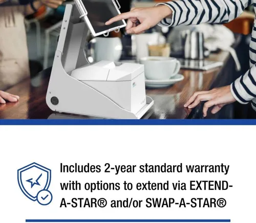 Vista 5 de Star Micronics TSP143IVUE USB/Ethernet (LAN) Impresora térmica de recibos con Android Open Accessory (AOA), CloudPRNT, cortador y fuente de Gris