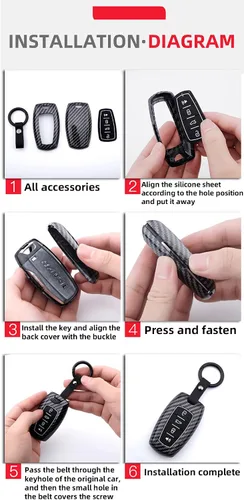 Vista 5 de ontto Funda para llavero de automóvil con patrón de carbono para Kia Stinger GT K9 K900 Sportage R Stinger Cerato Sorento 2018 en adelante