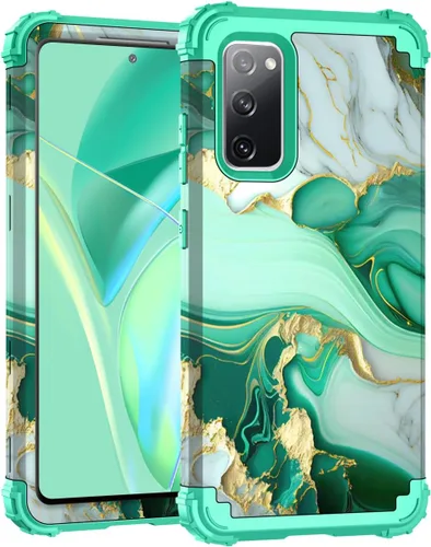 Vista 52 de Hocase Funda para Galaxy S20 FE 5G, Protección resistente a prueba de golpes, goma de silicona suave + parachoques de plástico duro, funda