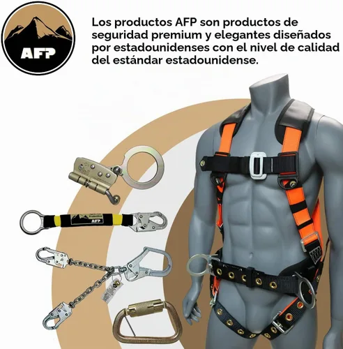 Vista 7 de AFP Correa de Brazo Cruzado de 3 pies Premium de Servicio Pesado de Paso Directo con Anillo Doble de Acero, Conector de Anclaje de Protección contra
