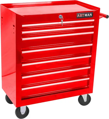 Vista 11 de Caja de herramientas con ruedas con 4 cajones, carrito de herramientas multifuncional, almacenamiento de herramientas, organizador de herramientas