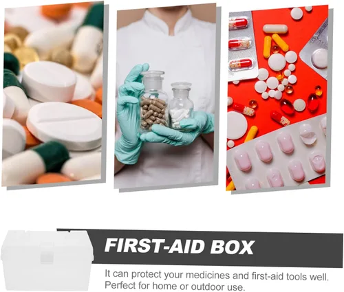 Vista 7 de Cabilock Caja de aparejos Organizador Caja de medicina Caja de plástico Kit vacío gabinete de almacenamiento Medicina Suministros de medicamentos